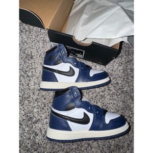 Baby Jordan 1 Retro High OG Navy White Black Sneakers Size 7c